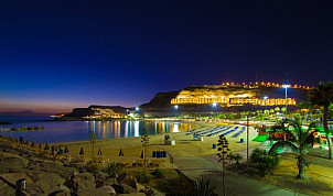 Playa Amadores after sunset
