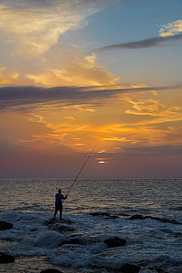 Agaete sunset fisherman