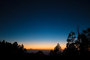 Tamadaba at dusk, looking towards Tenerife