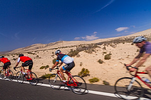 Cyclists in Fuerteventura