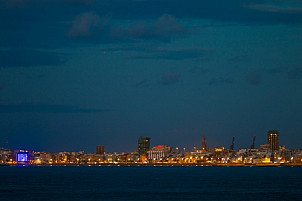 The skyline of Las Palmas in the evening
