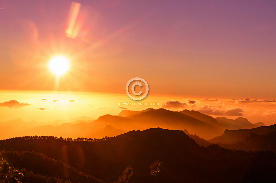 Sunset at Pico de las Nieves
