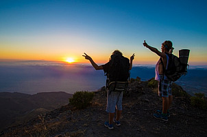 Enjoying the sunset over Tenerife over the sea of clouds